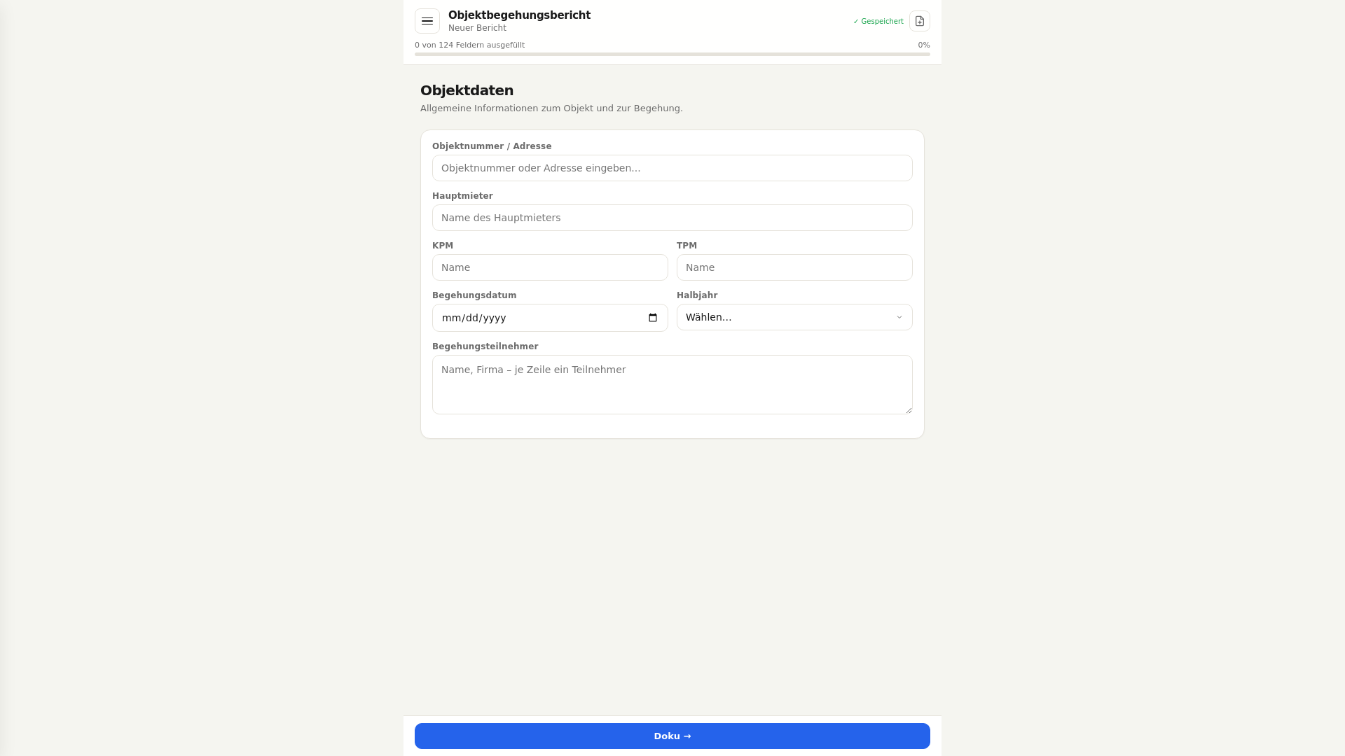 website screenshot of https://objektbegehungsbericht.pages.dev/