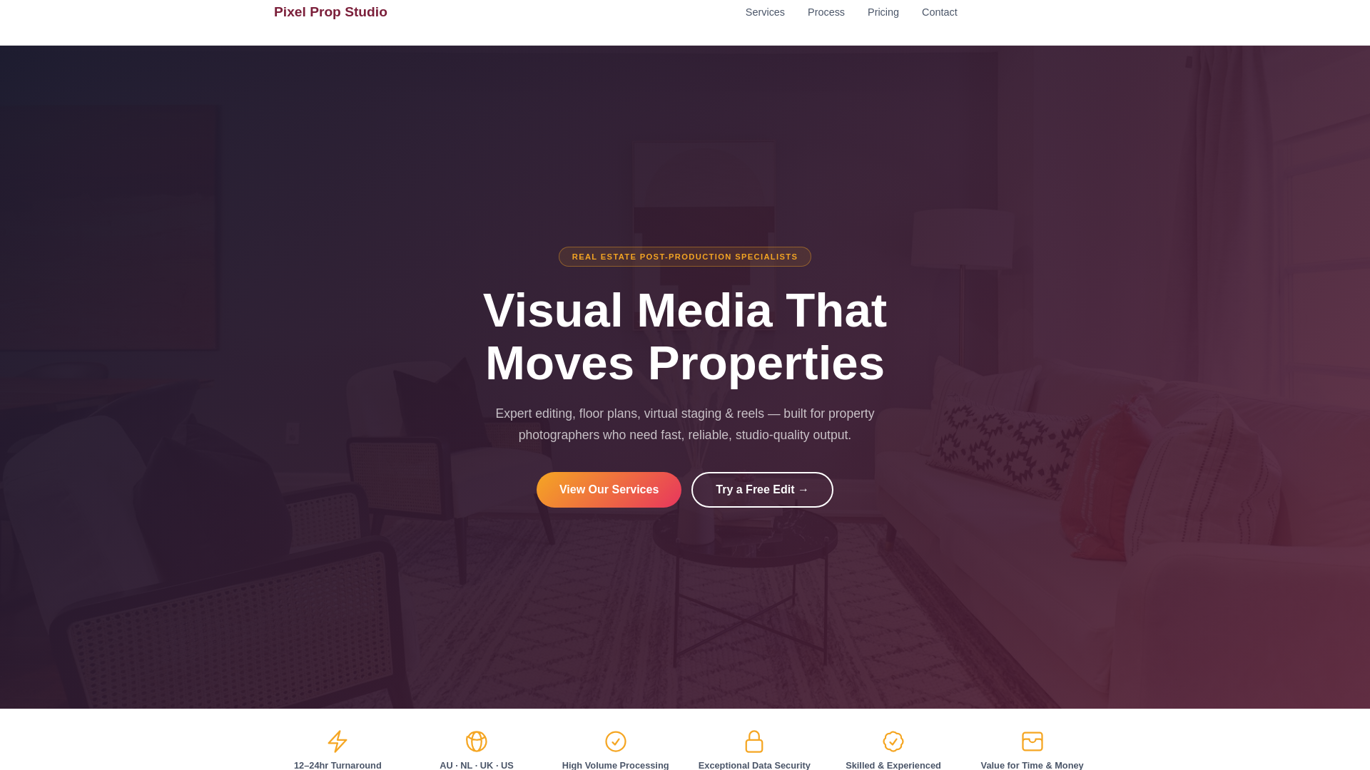 website screenshot of https://pixelpropstudios.com/