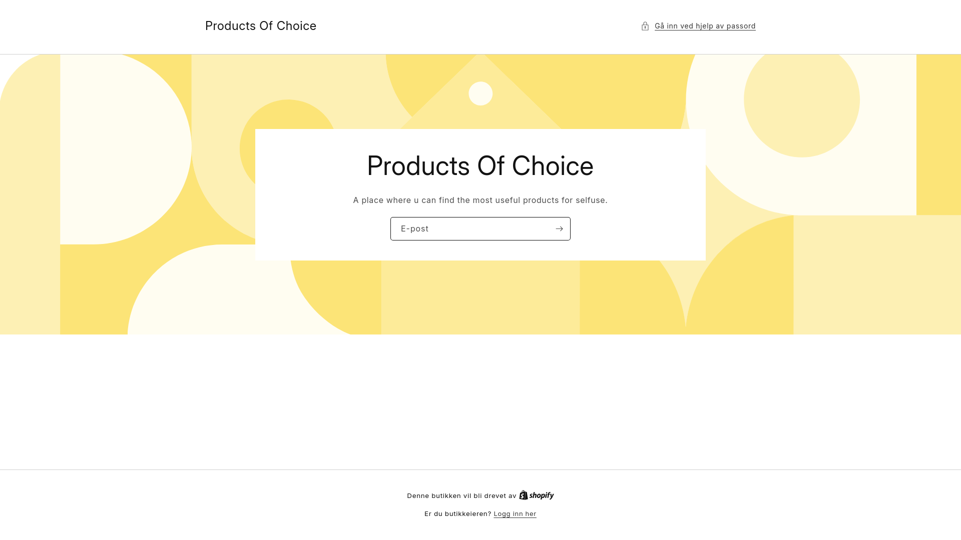 website screenshot of https://productsofchoice.com/