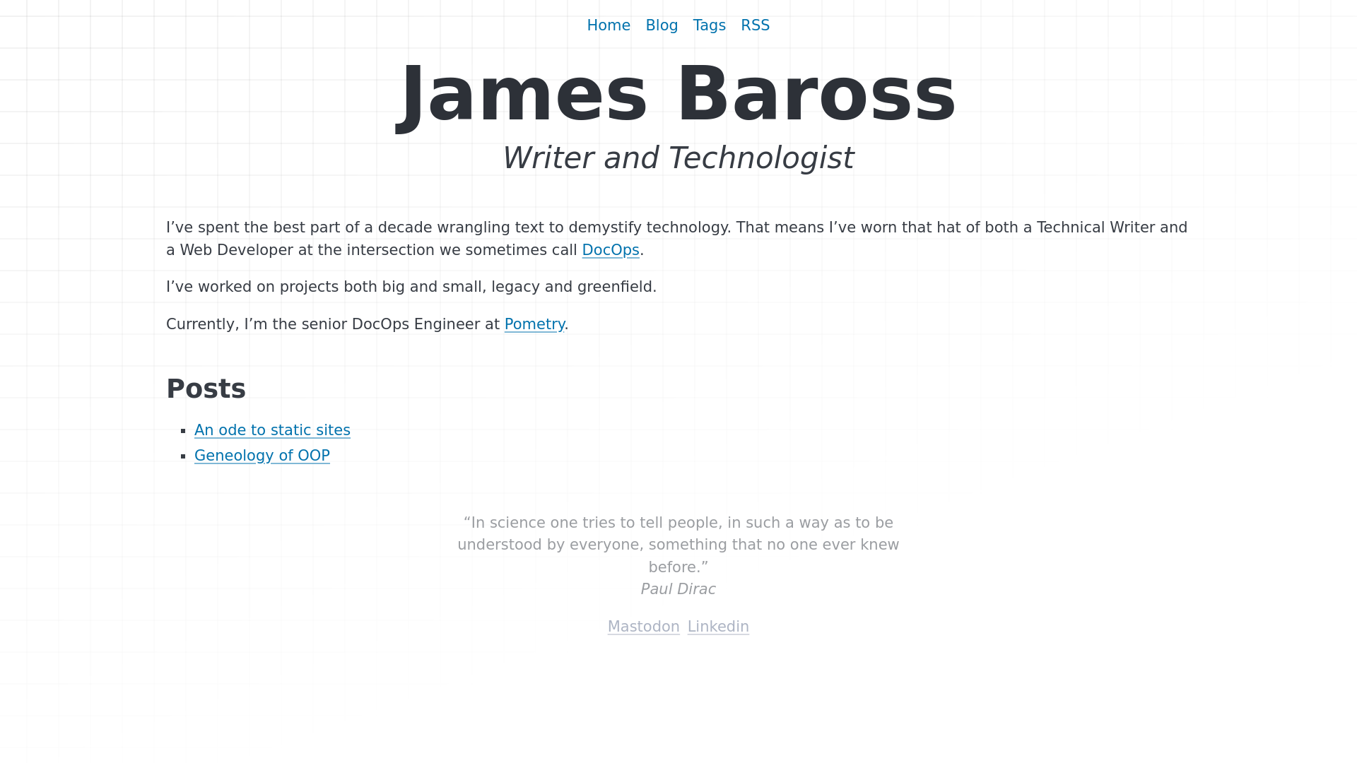 website screenshot of https://jamesbaross.com/