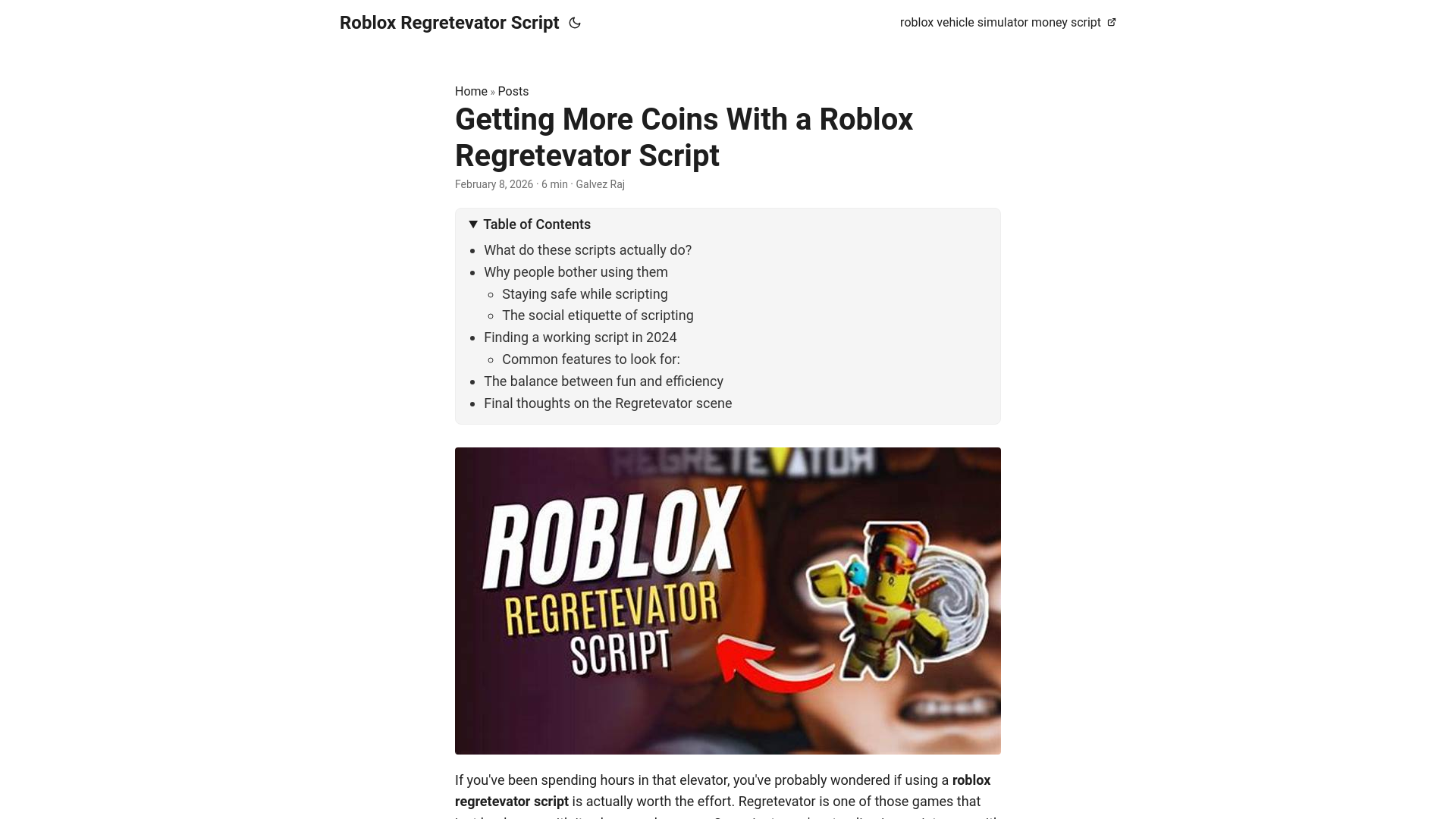 website screenshot of https://roblox-regretevator-script.pages.dev/