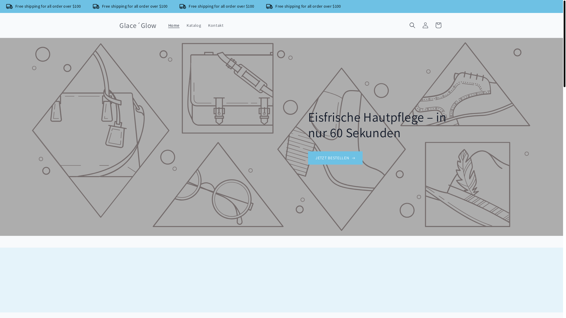 website screenshot of https://glaceglow.store/