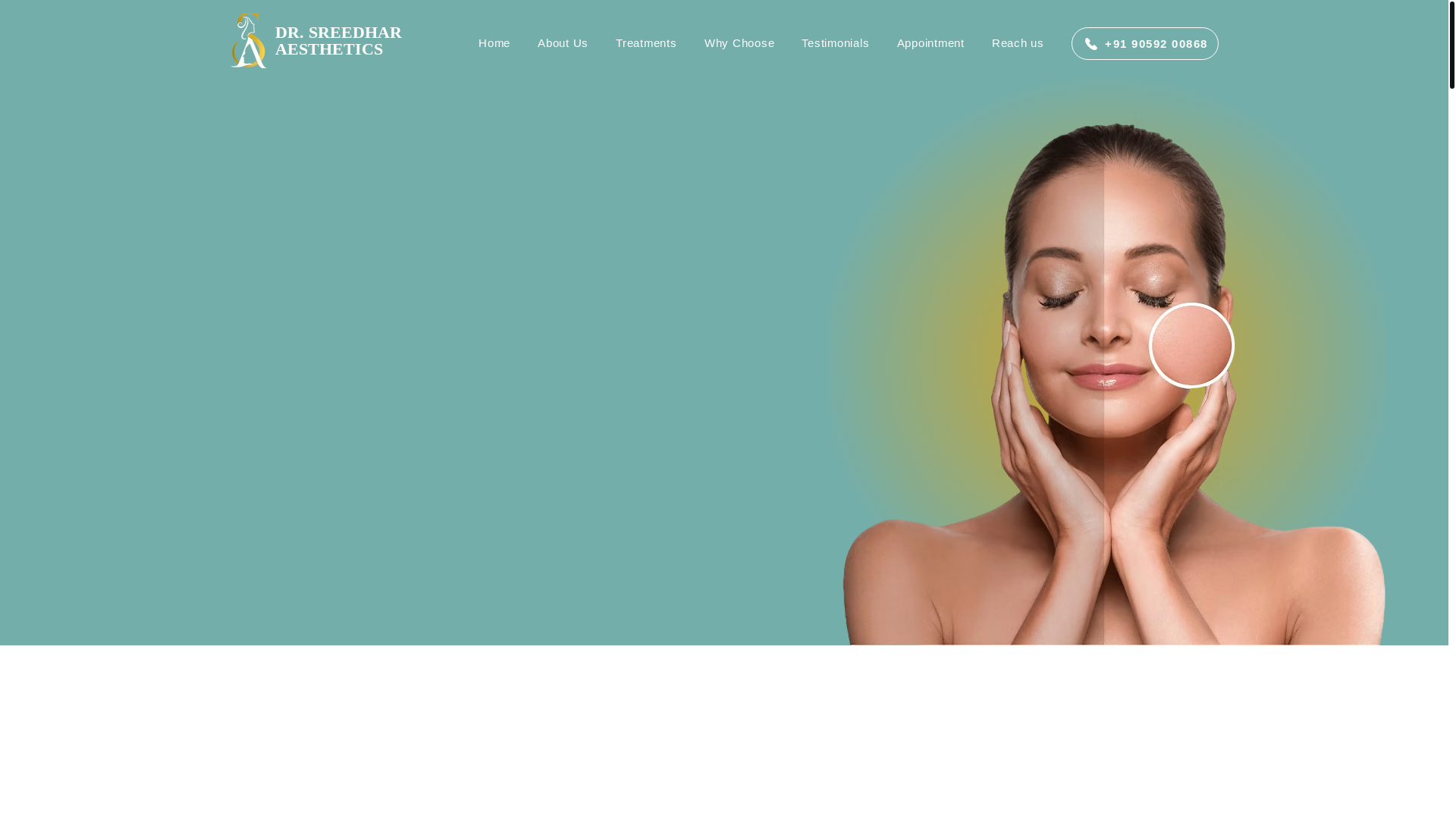 website screenshot of https://drsreedhar-aesthetics.com/