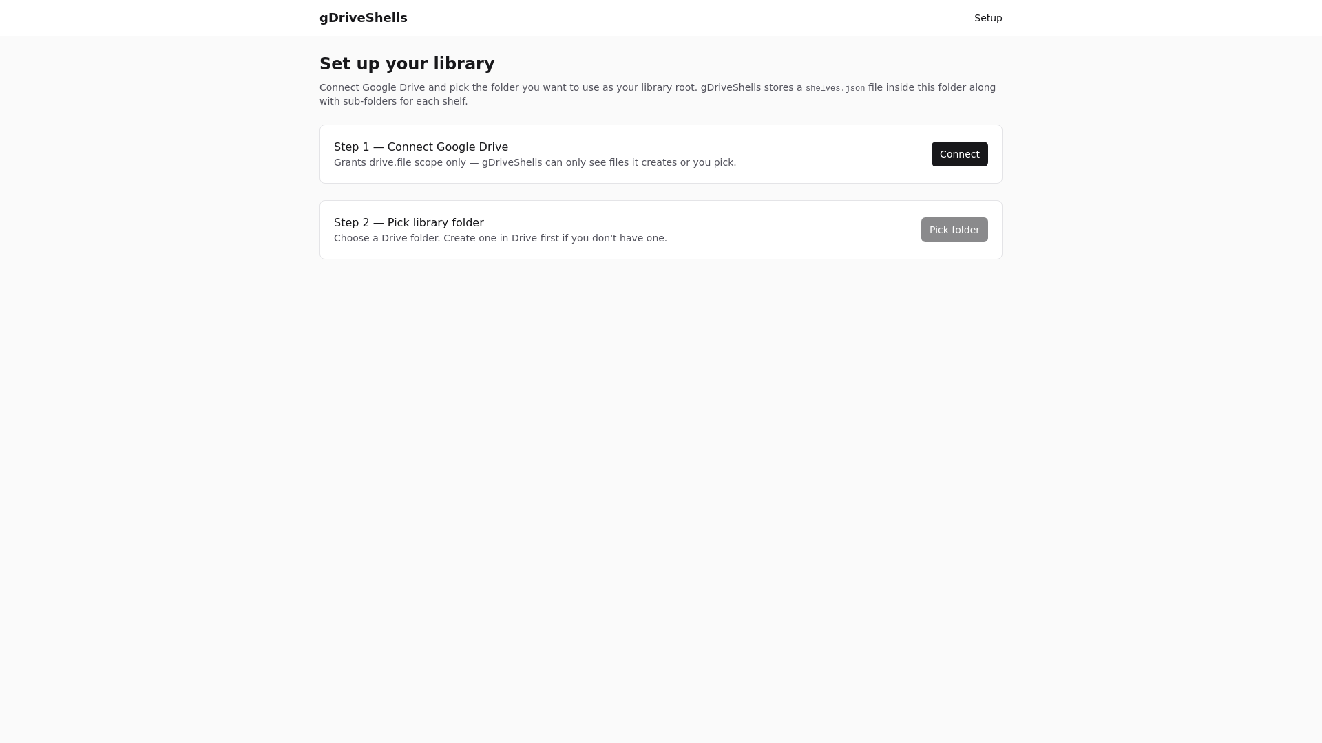 website screenshot of https://gdrive-shells.pages.dev/