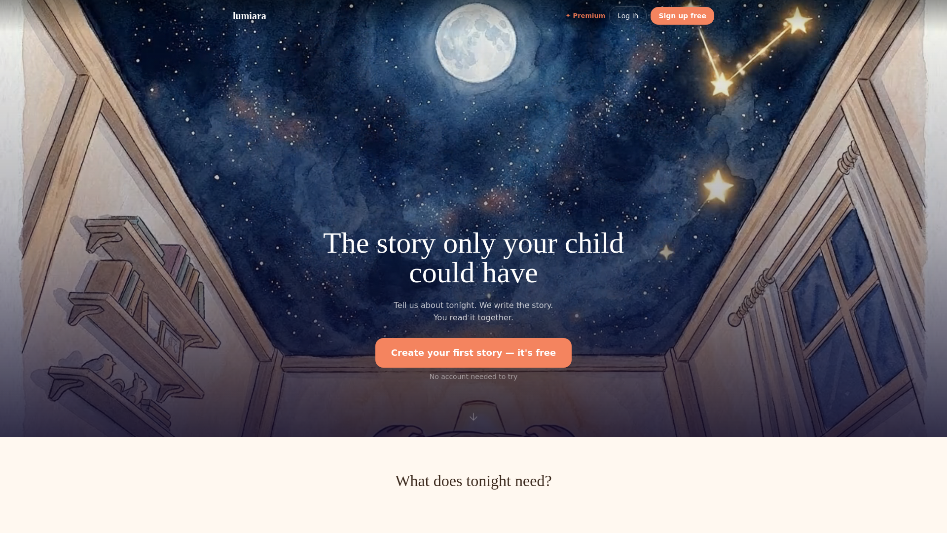 website screenshot of https://lumiara.live/