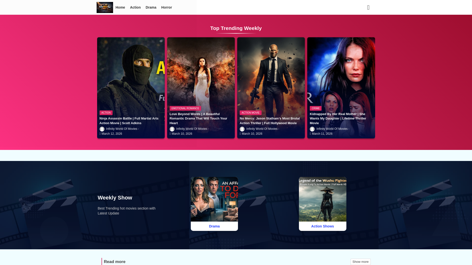 website screenshot of https://infinityworldofmovies.blog/
