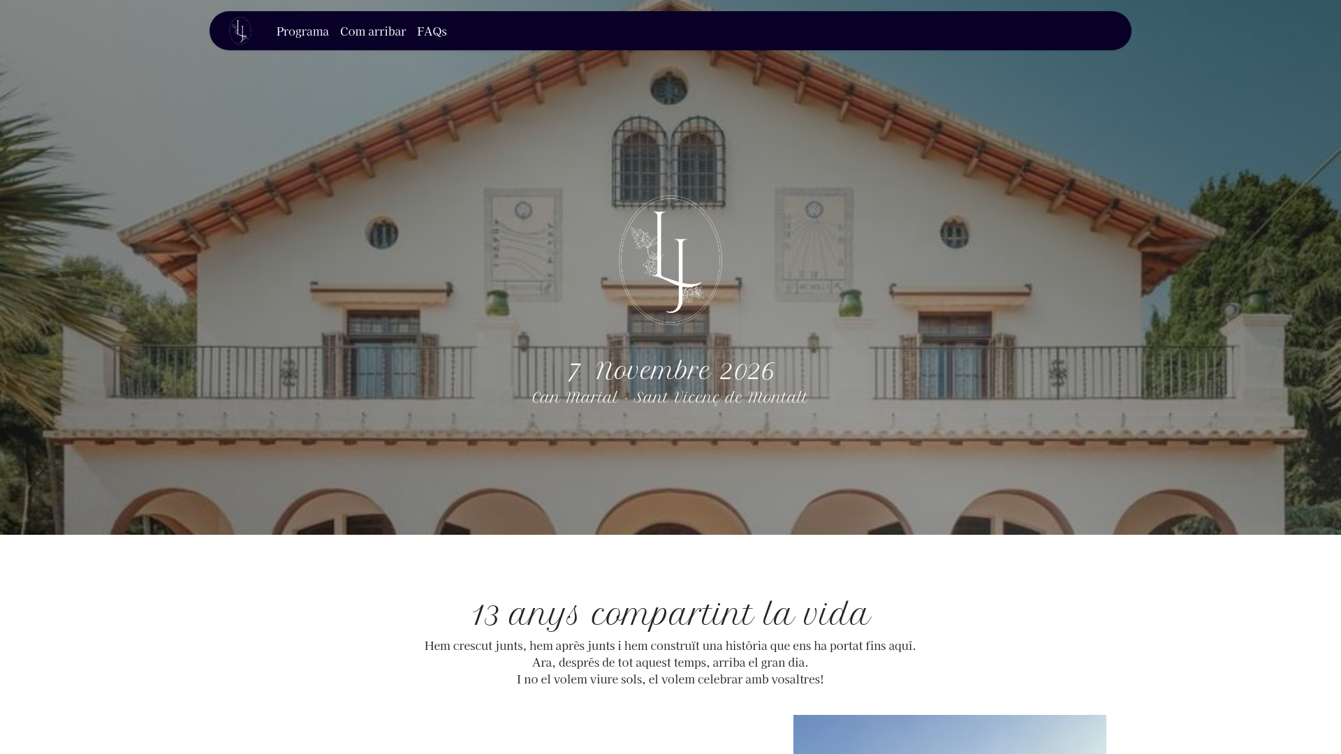 website screenshot of https://casamentjordilaia.cat/