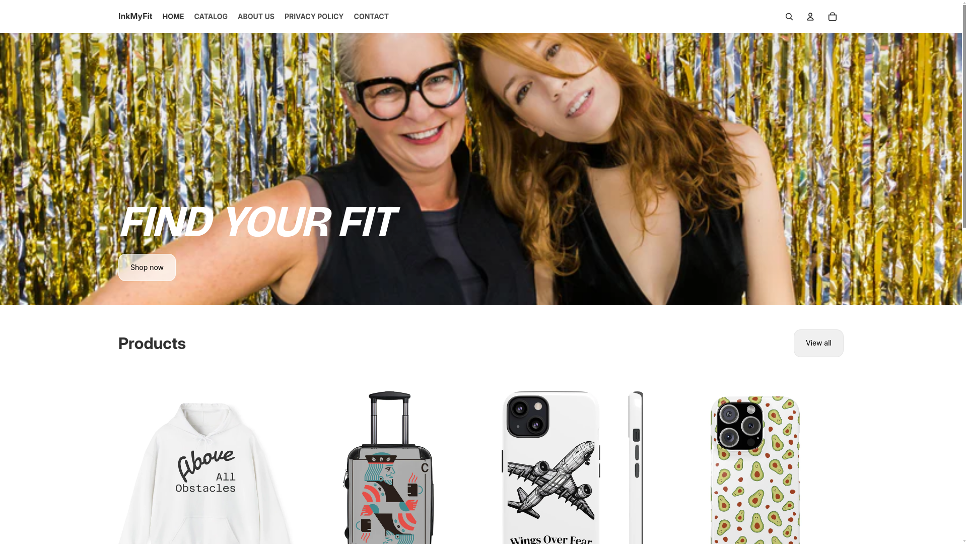 website screenshot of https://inkmyfit.com/