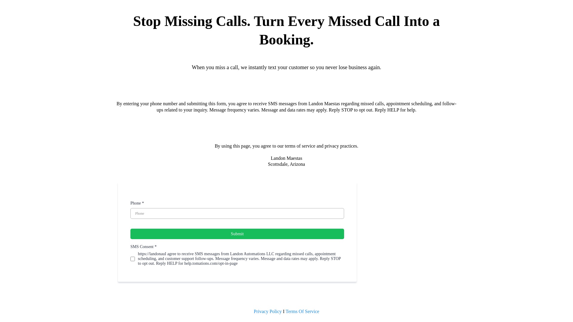 website screenshot of https://landonautomations.com/