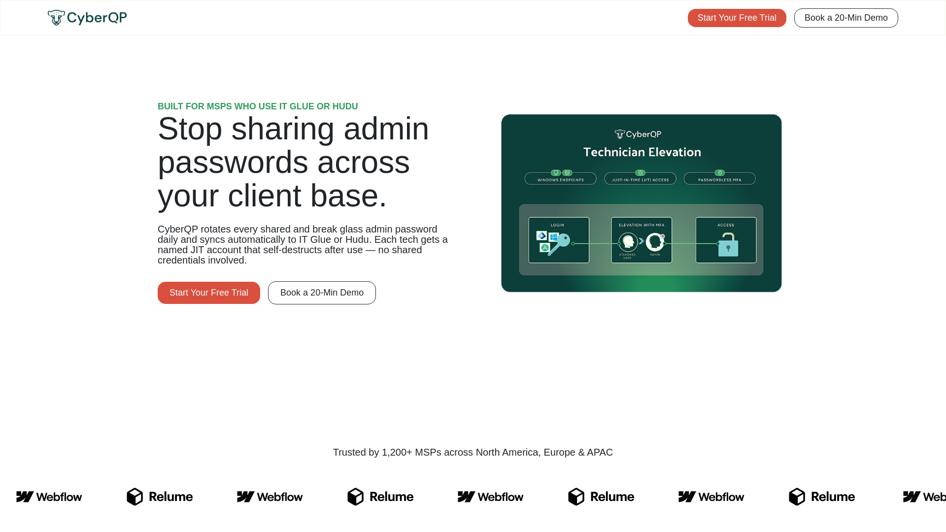 website screenshot of https://trycyberqp.com/