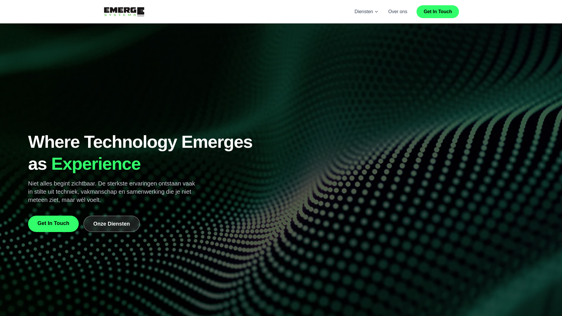website screenshot of https://emergesystems.be