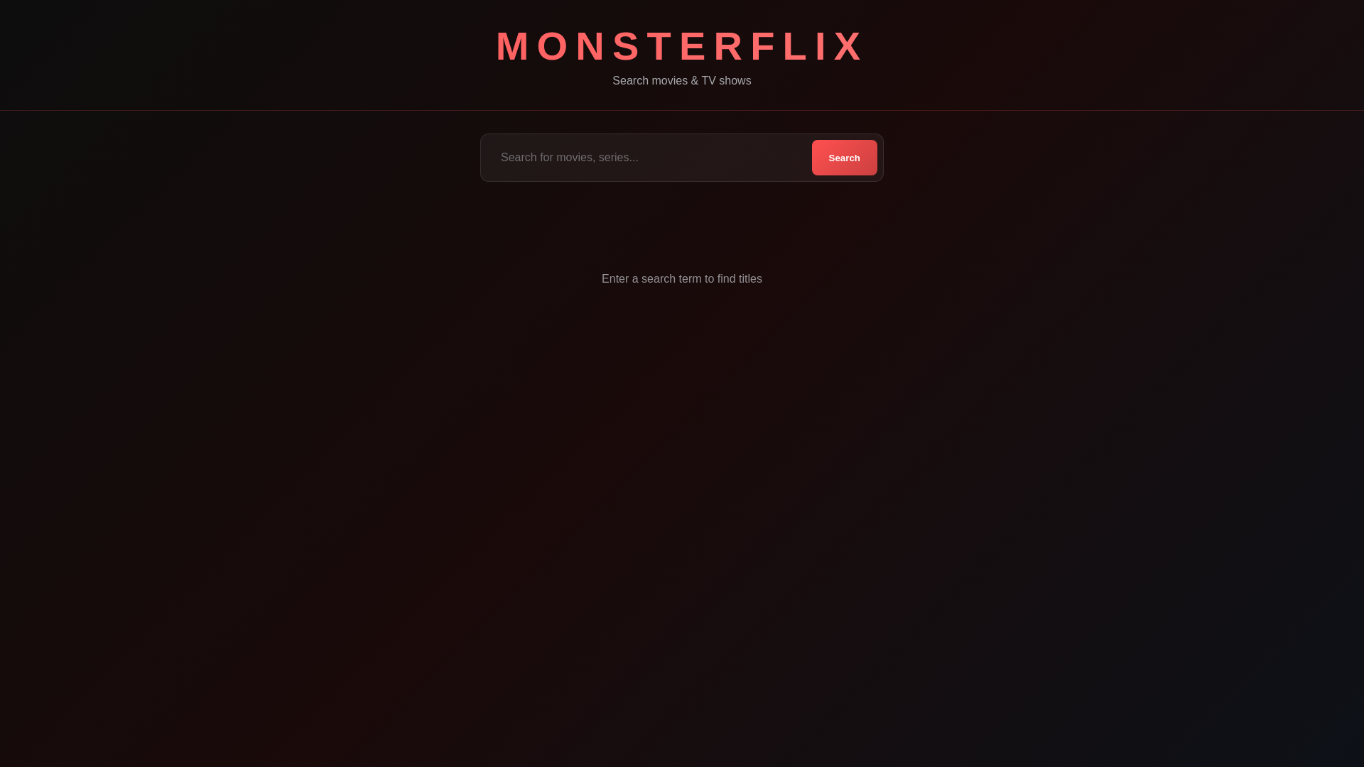 website screenshot of https://monsterflix.space/