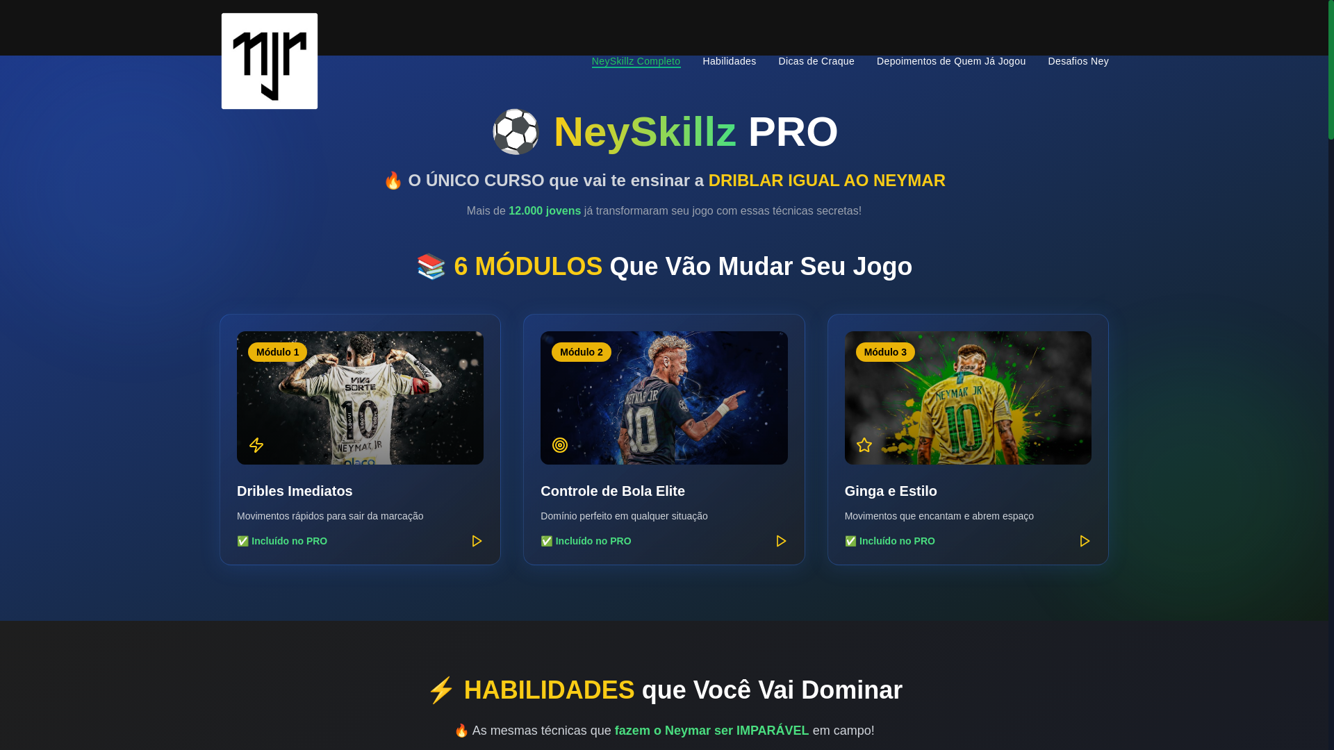 website screenshot of https://lojaneyskillz.online/