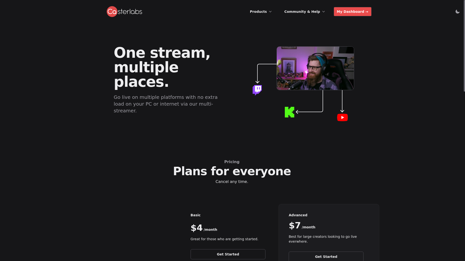 website screenshot of https://multistreaming-relay.pages.dev/