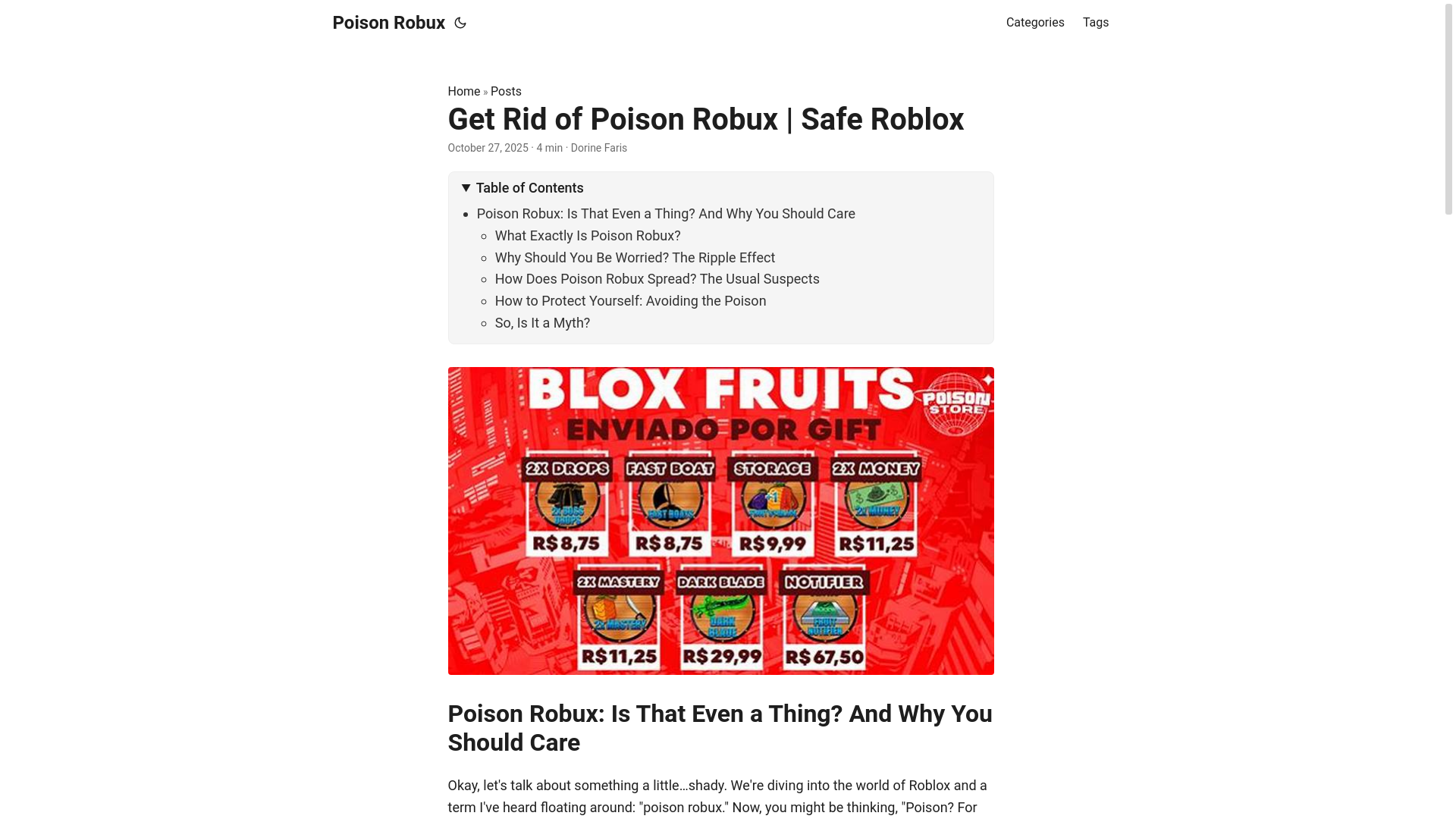 website screenshot of https://poison-robux.pages.dev/