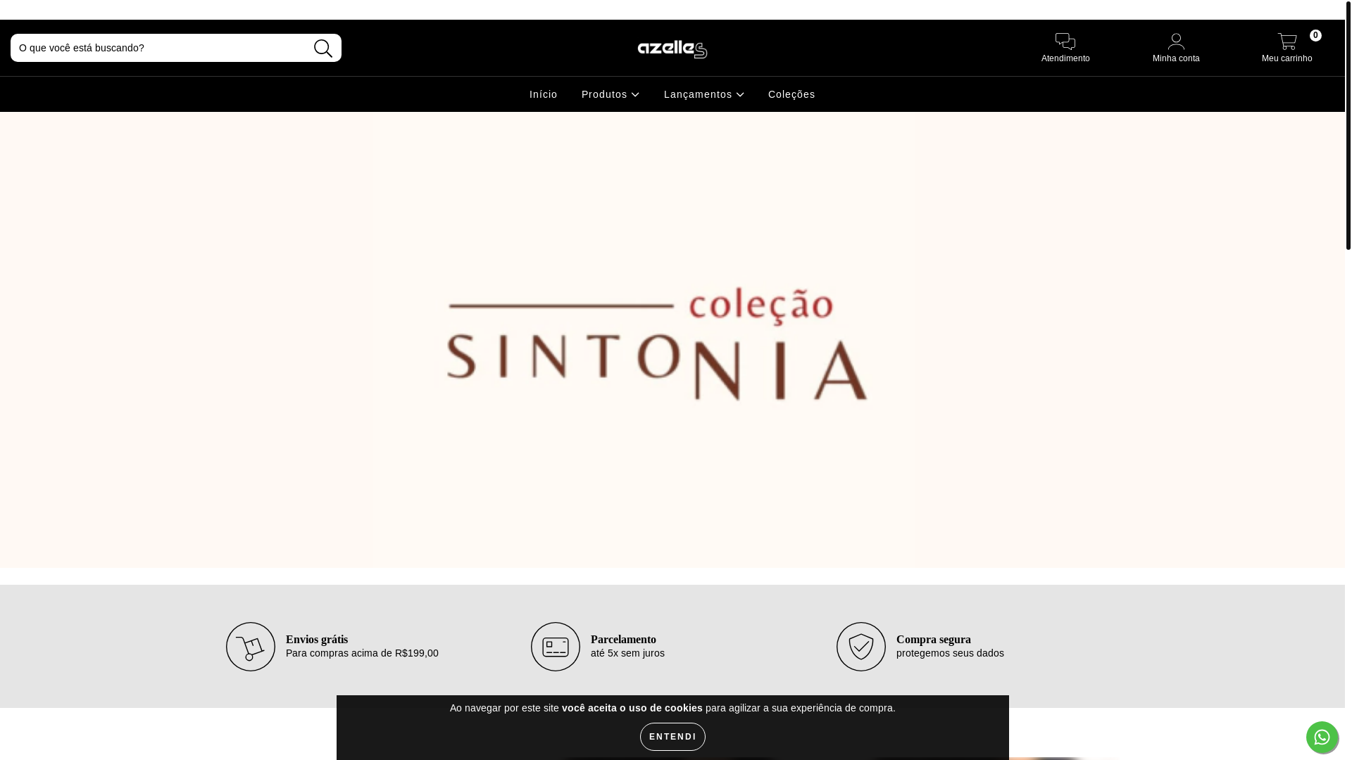 website screenshot of https://azelleshop.com.br/