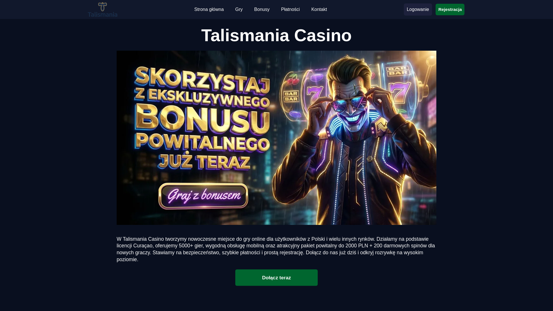website screenshot of https://talismania-casino-net-pl-52790.pages.dev/
