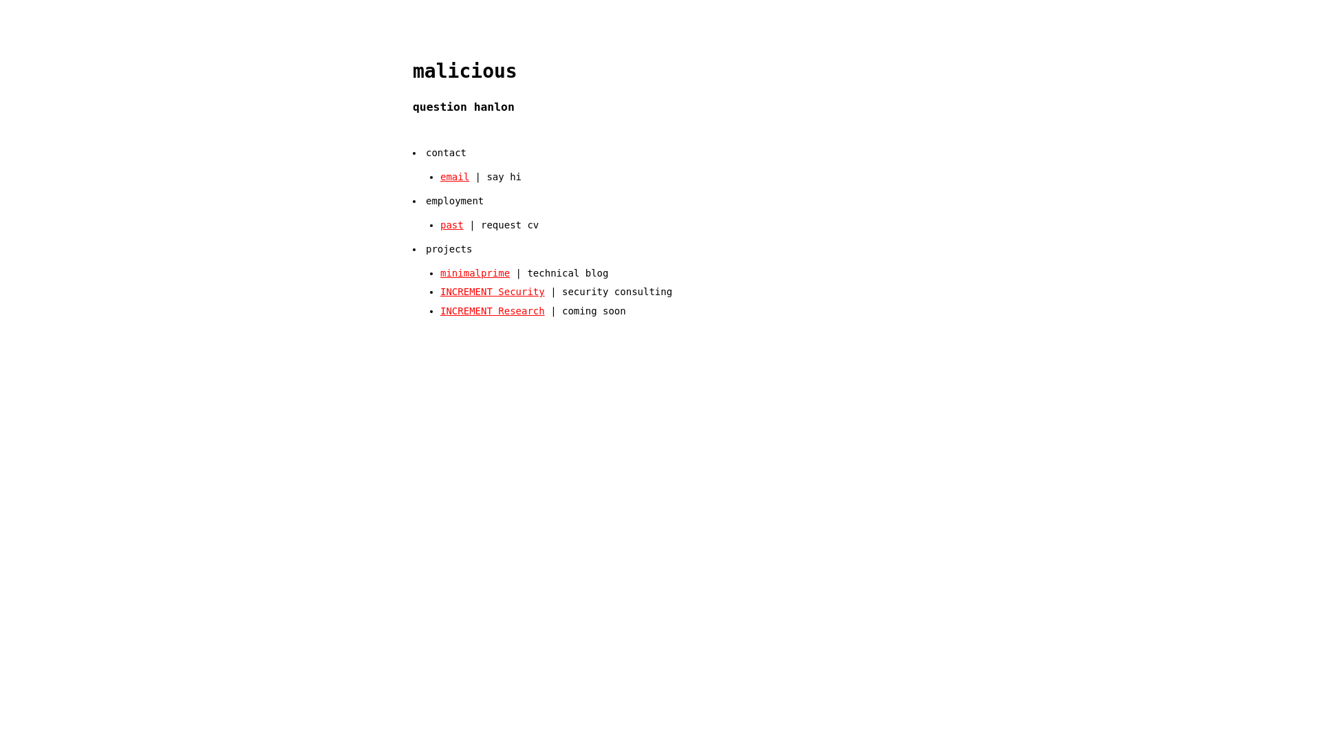website screenshot of http://malicious.site