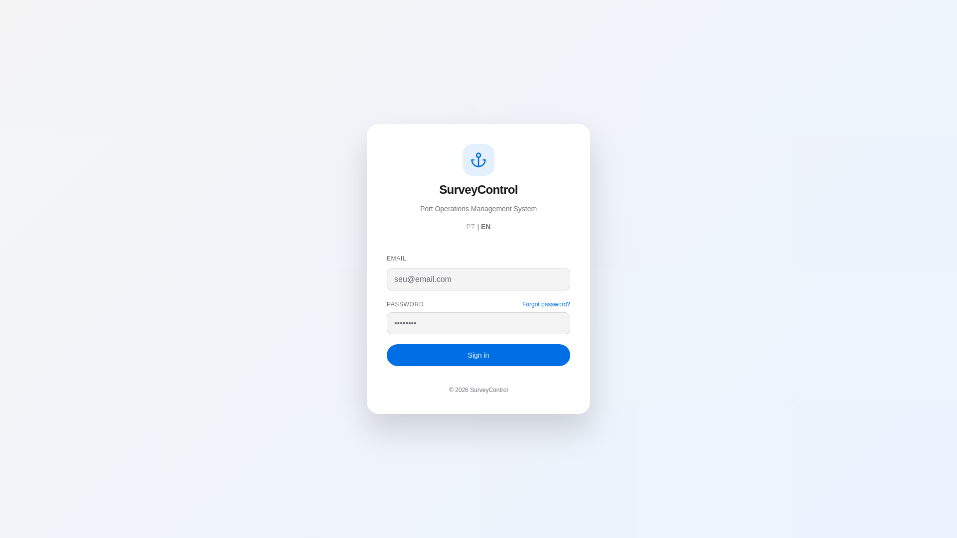 website screenshot of https://surveycontrol.com.br/