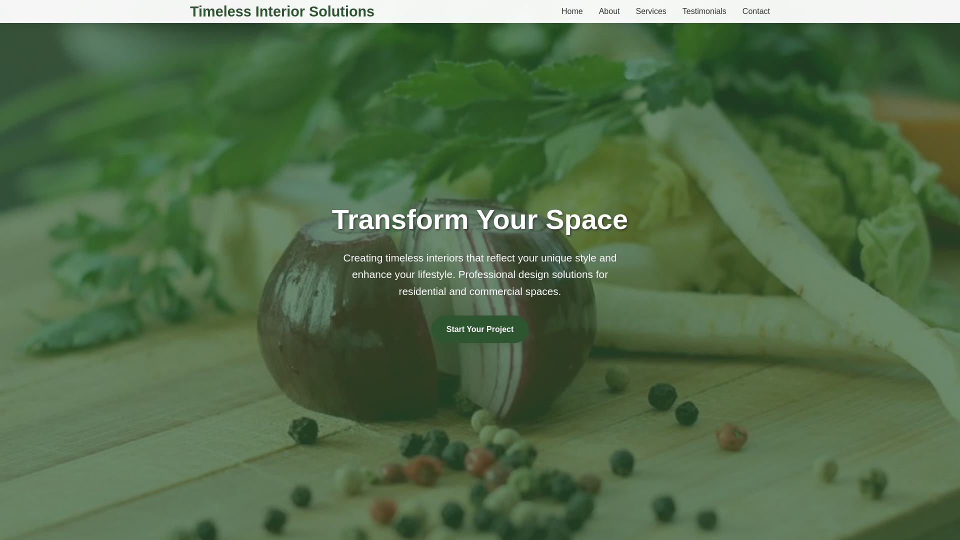 website screenshot of https://timelessinteriorsolutions.digital/