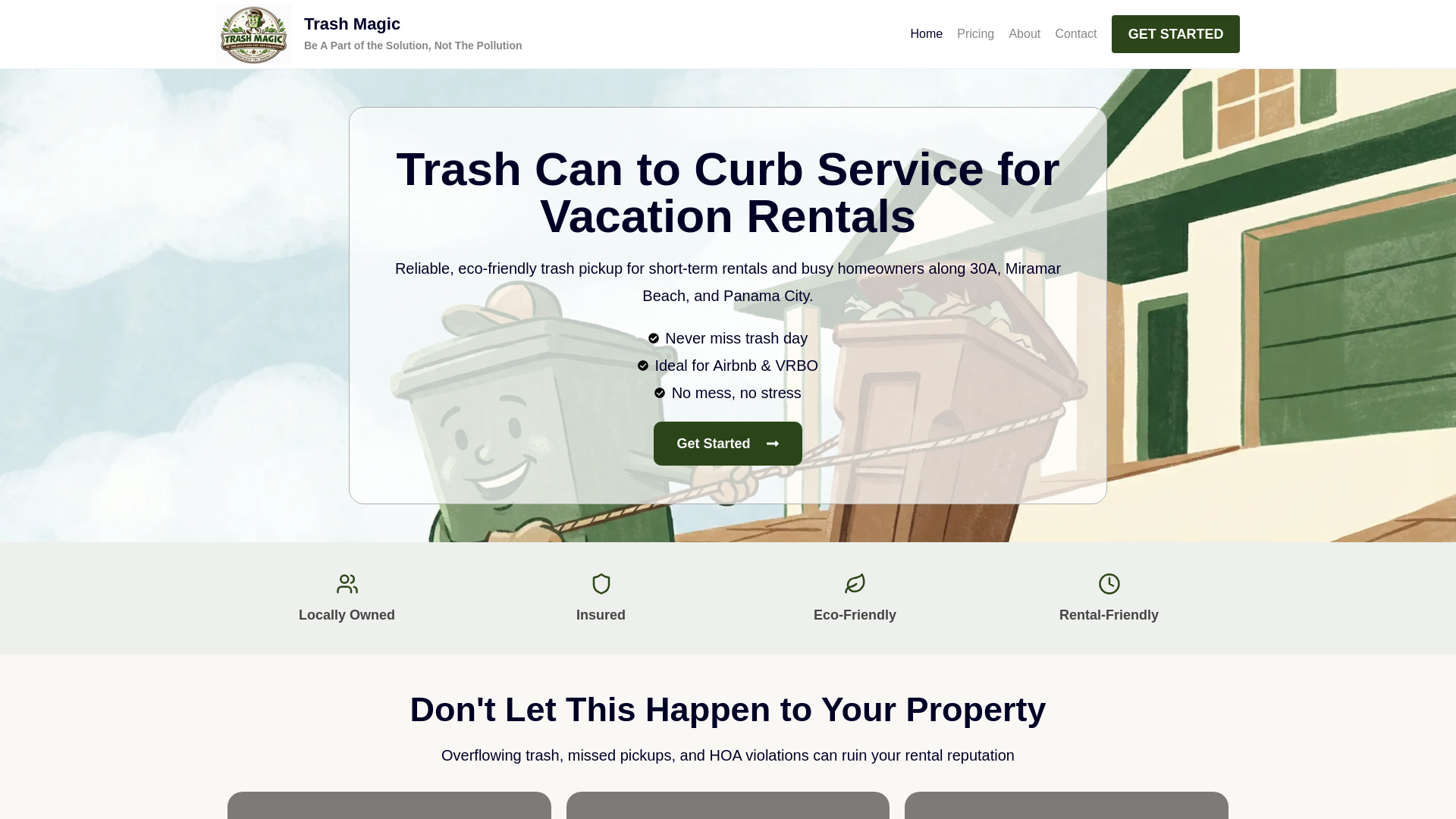 website screenshot of https://trashmagicflorida.com/