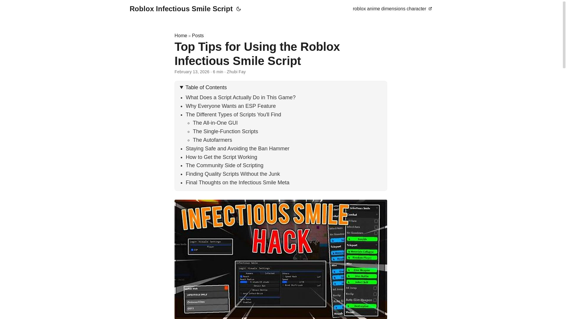 website screenshot of https://roblox-infectious-smile-script.pages.dev/