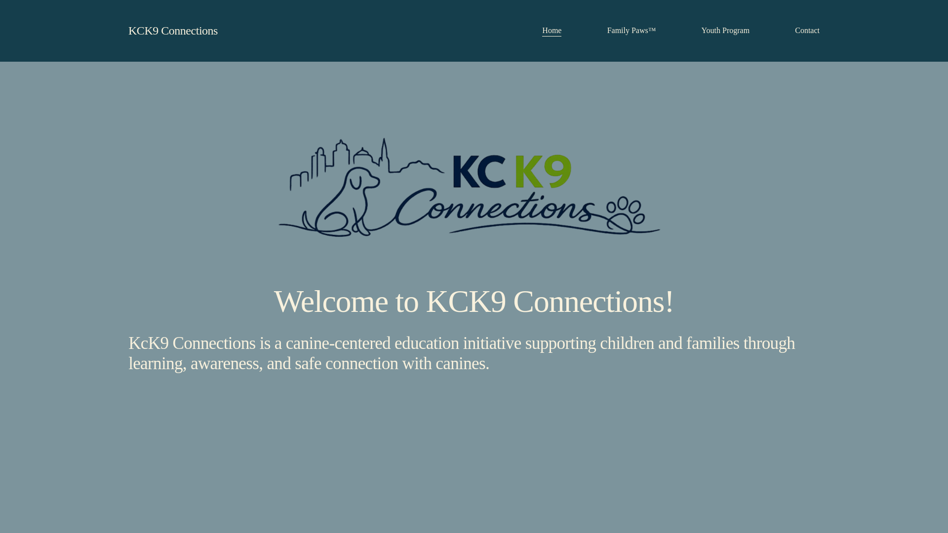 website screenshot of https://kck9connections.com/