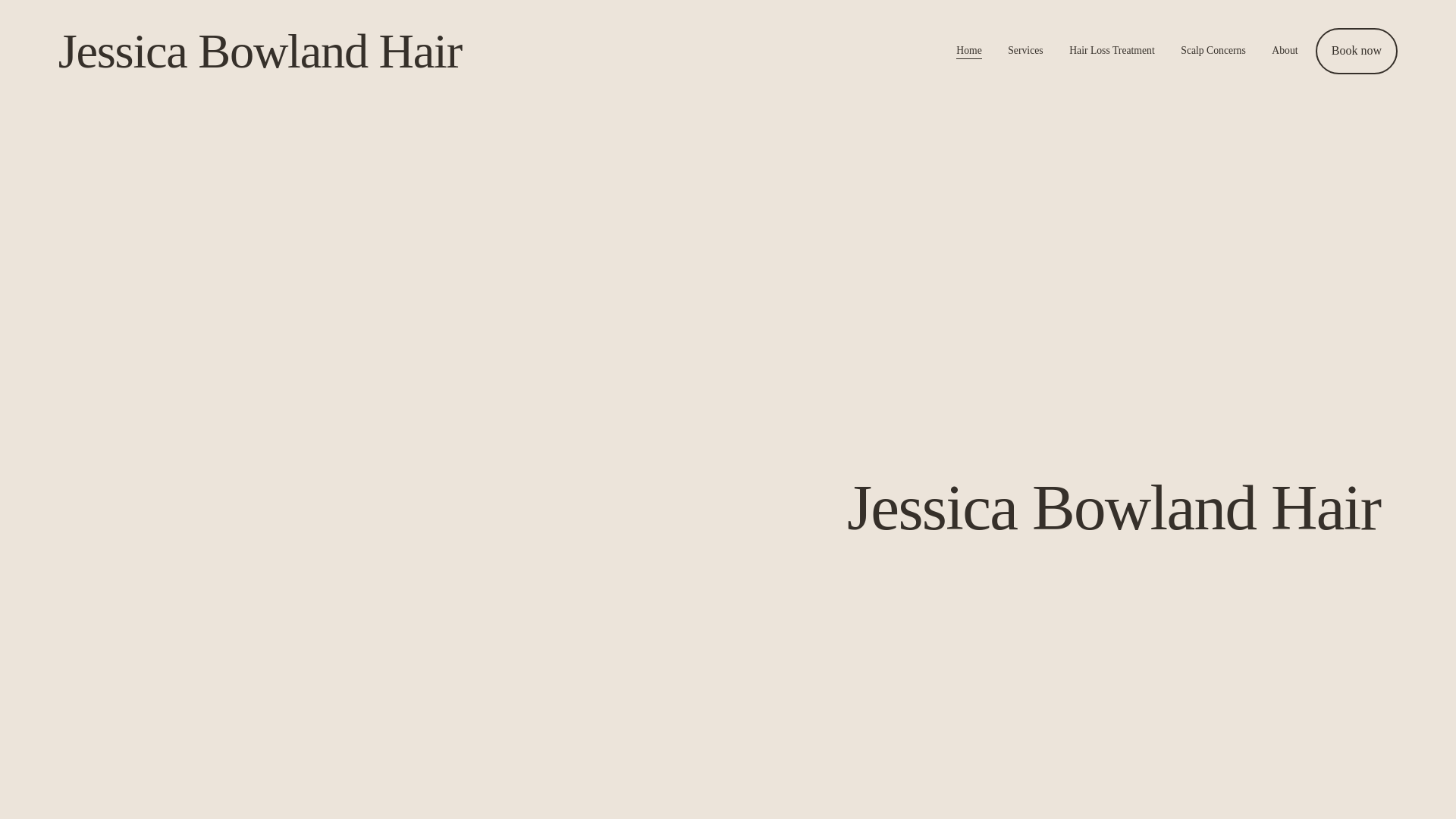 website screenshot of https://jessicabowlandhair.com/