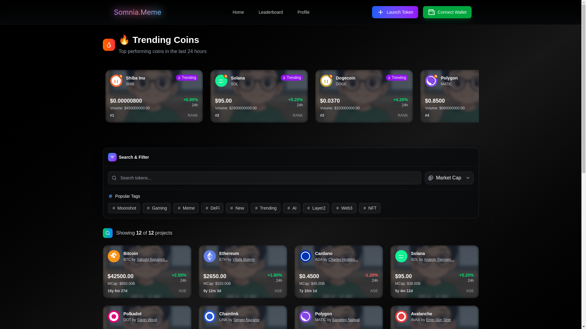 website screenshot of https://somnia-meme-client.pages.dev/