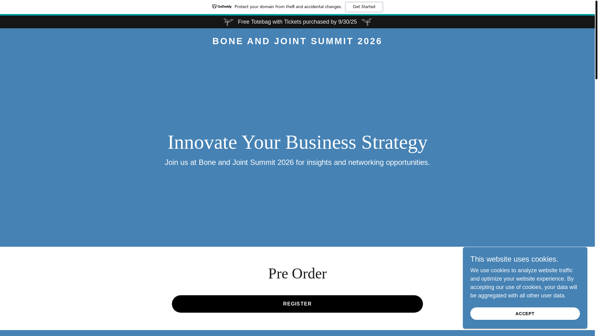 website screenshot of https://boneandjointsummit.com/