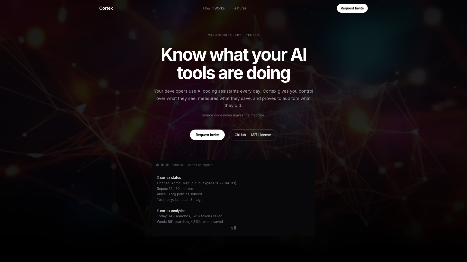 website screenshot of https://cortx.se/