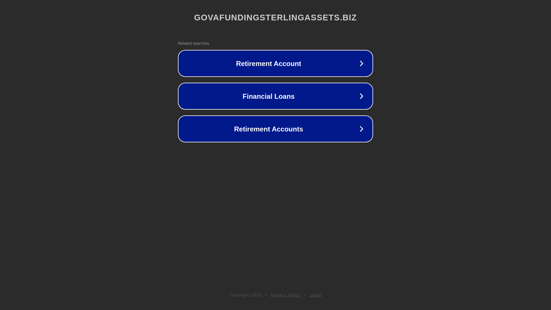 website screenshot of https://govafundingsterlingassets.biz/