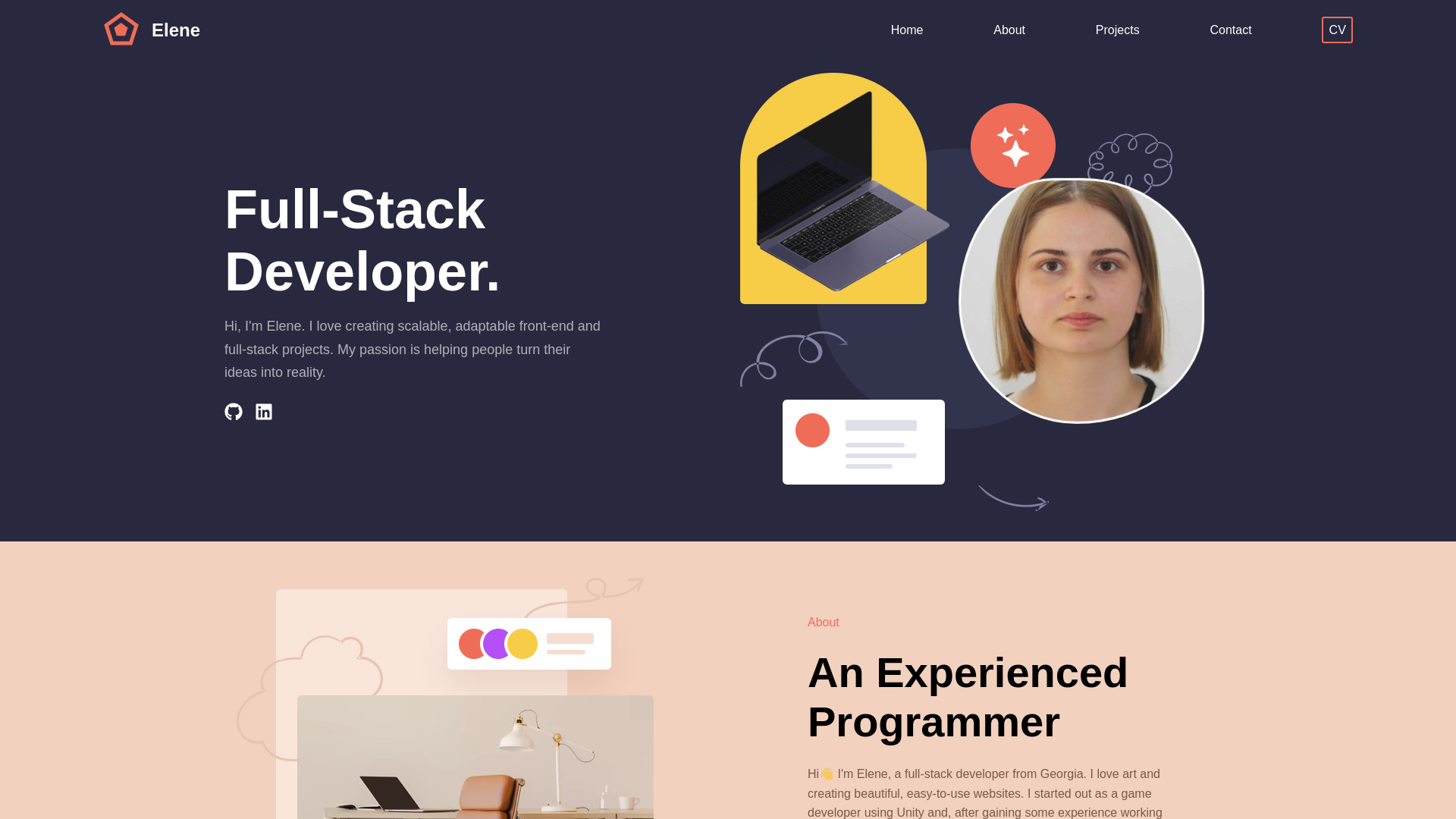 website screenshot of https://elene.pages.dev/