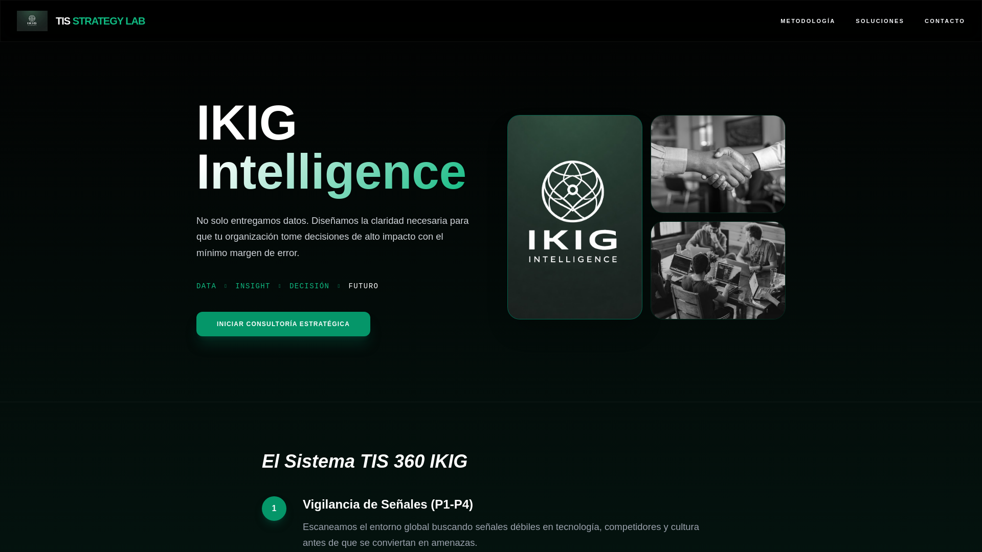 website screenshot of https://tisstrategylab.com