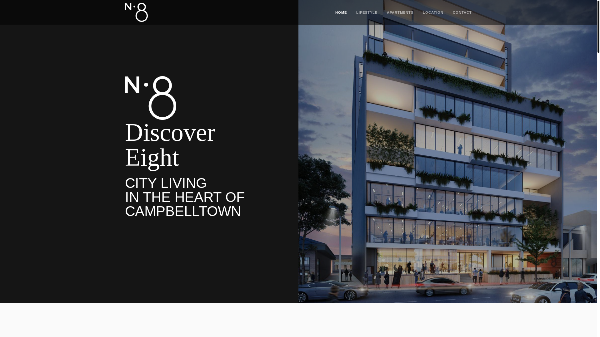 website screenshot of https://eightcampbelltown.online/