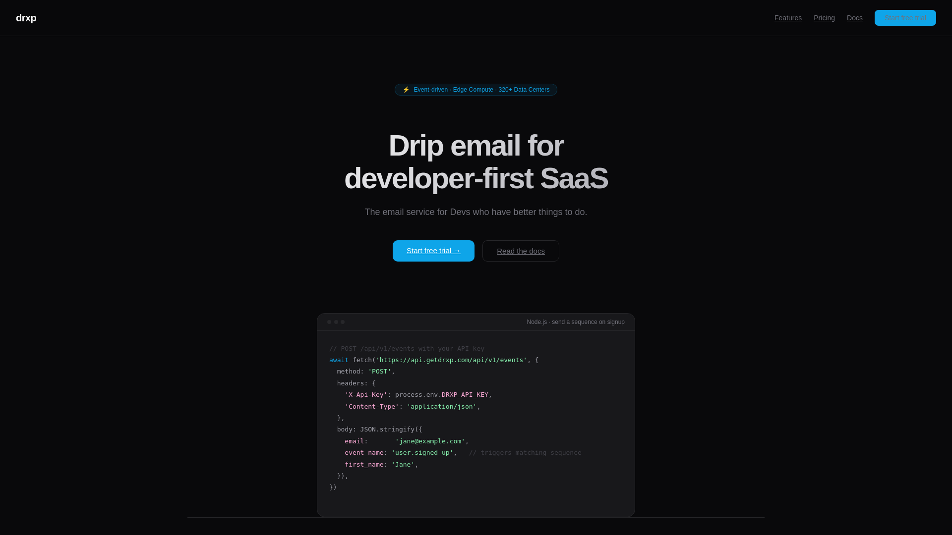 website screenshot of https://getdrxp.com
