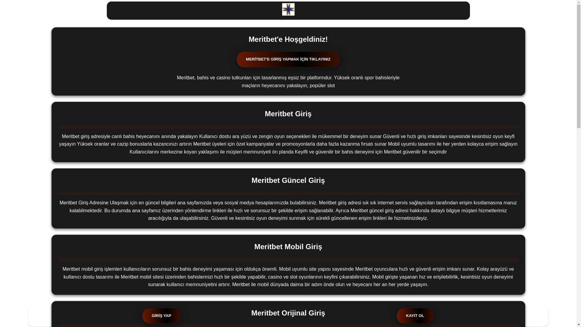 website screenshot of https://meritbetgerceek.com/