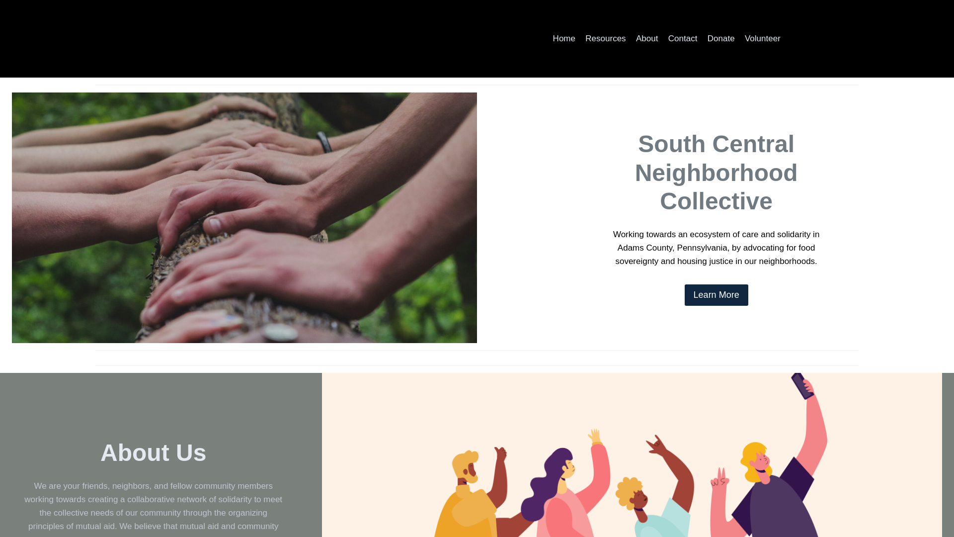 website screenshot of https://southcentralcollective.org