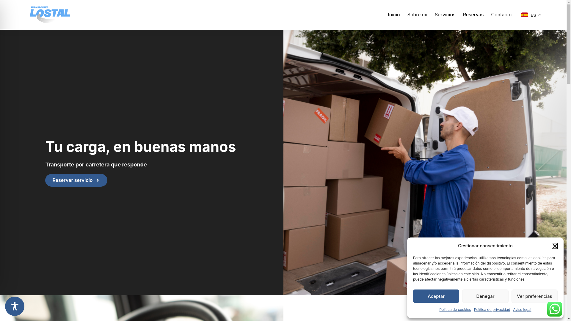 website screenshot of https://transportesantoniolostal.com/