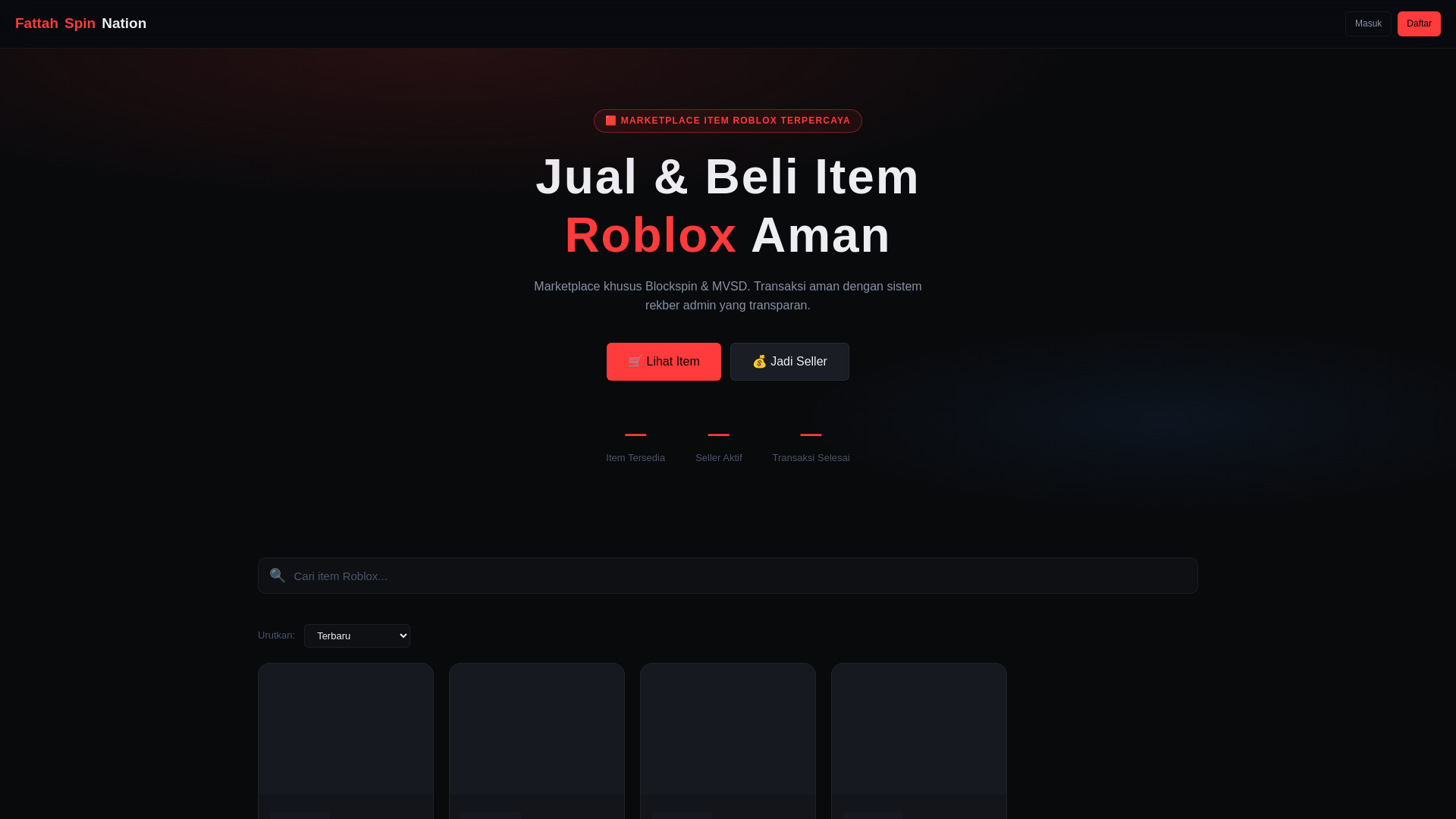 website screenshot of https://fattahspinnation.site/