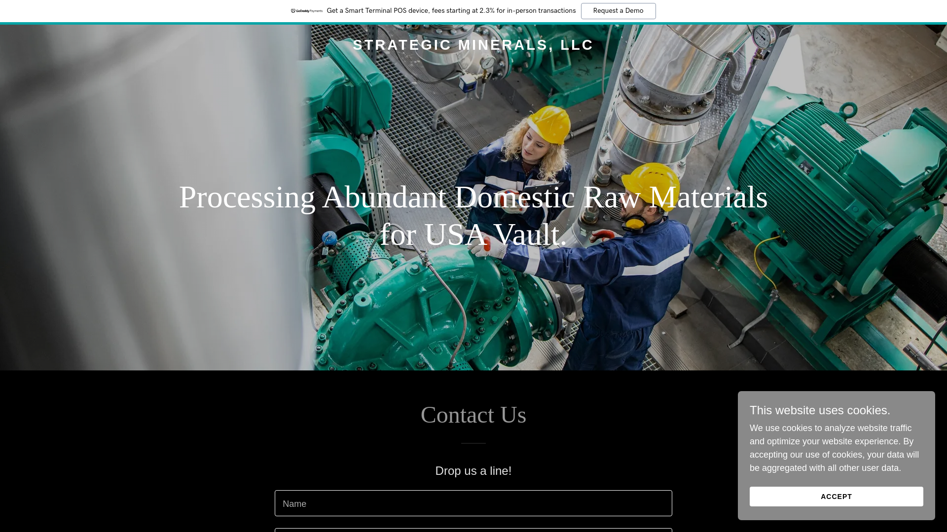 website screenshot of https://strategicminerals.tech/