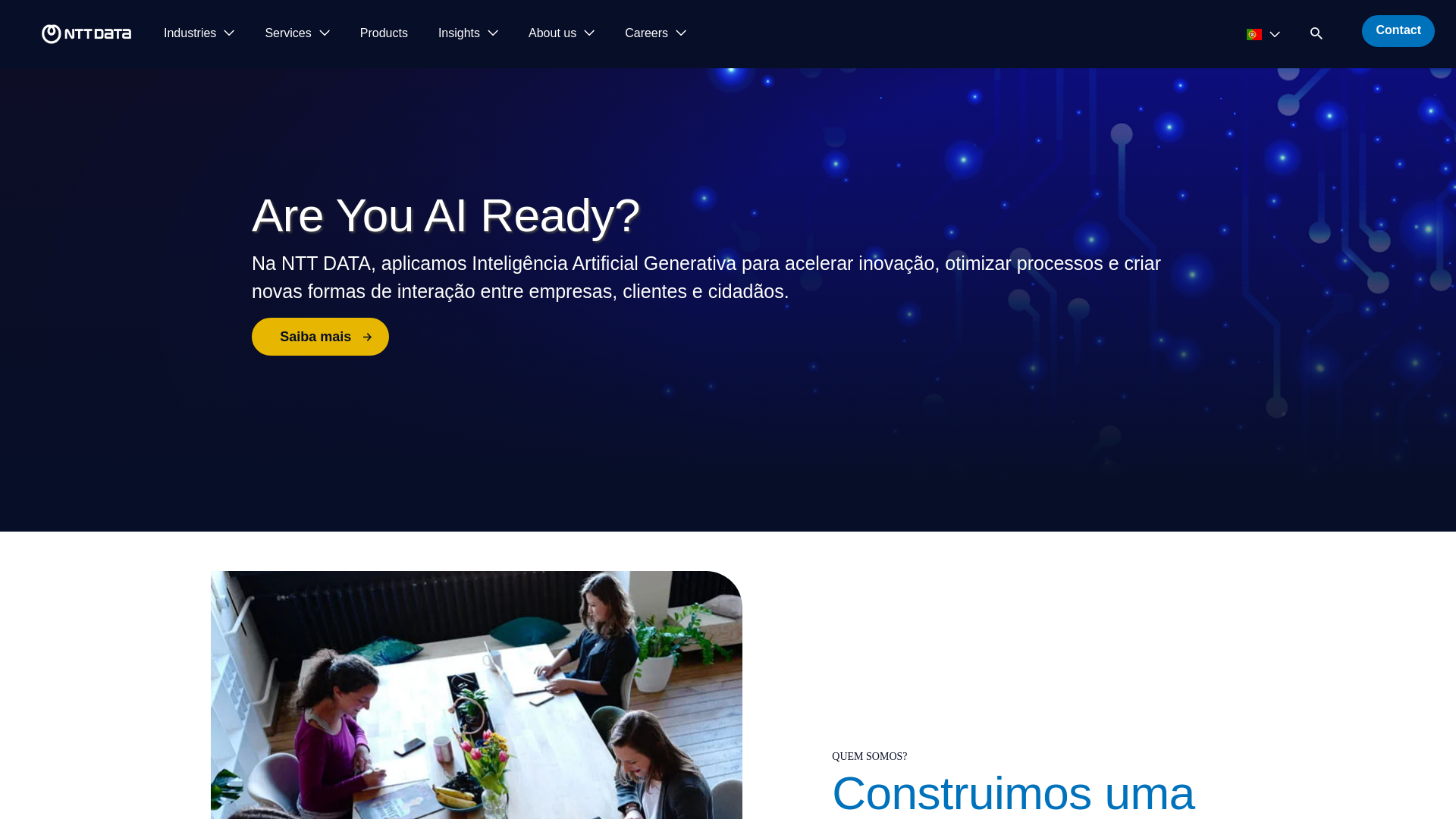 website screenshot of https://pt.nttdata.com/