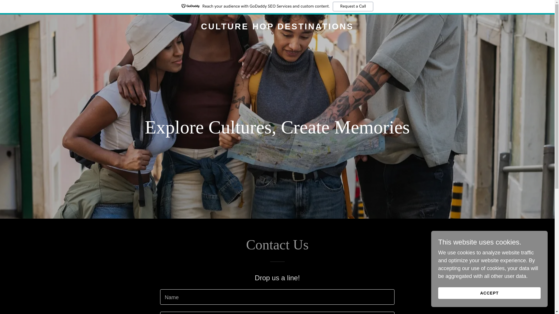 website screenshot of https://culturehopdestinations.com/