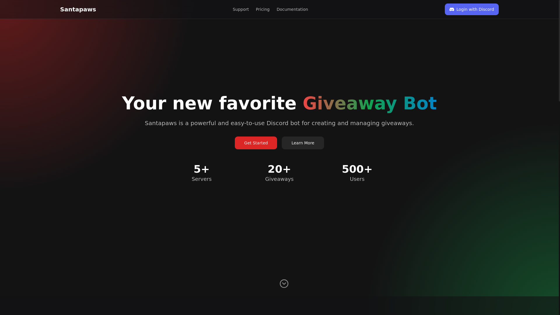website screenshot of https://santapaws.pages.dev/