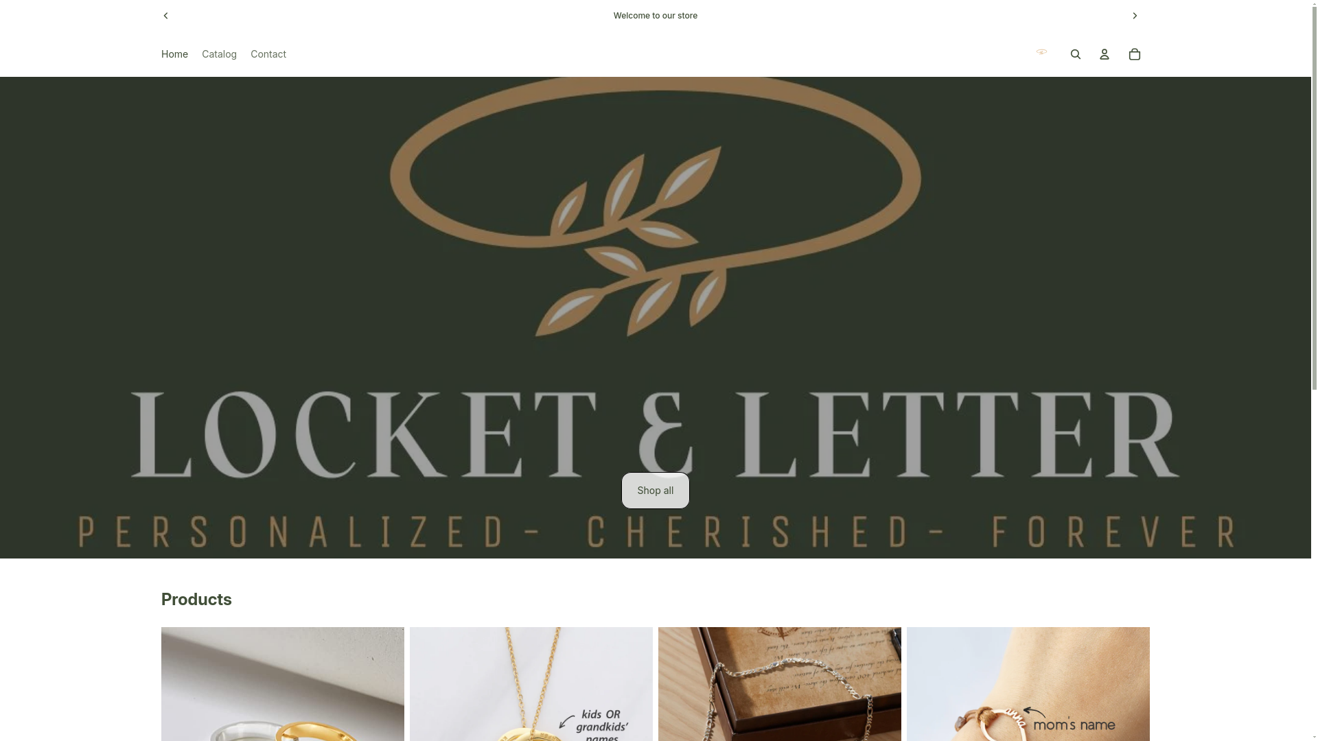 website screenshot of https://locketletter.store/