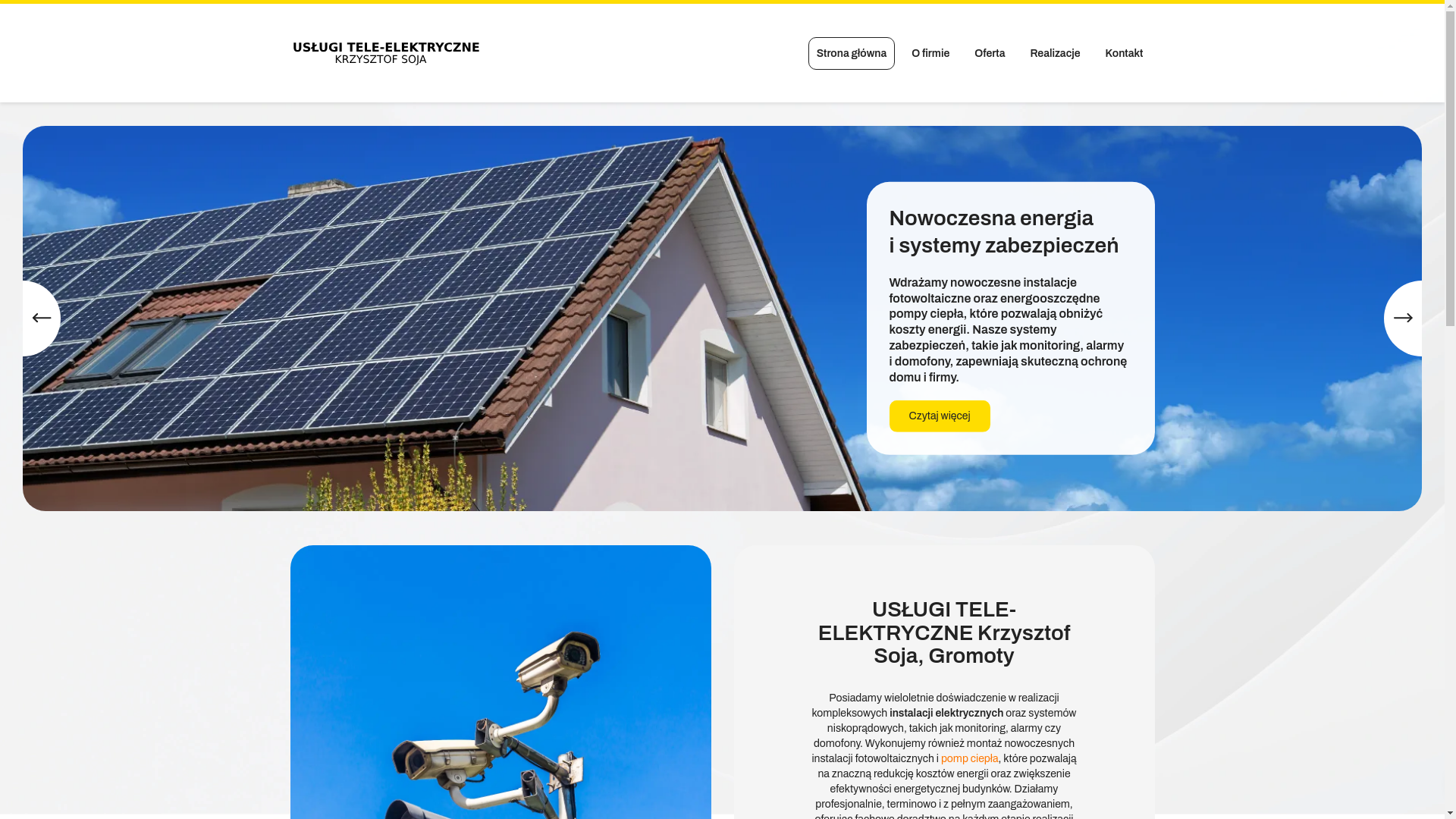 website screenshot of https://uslugielektryczne-ilawa.pl/
