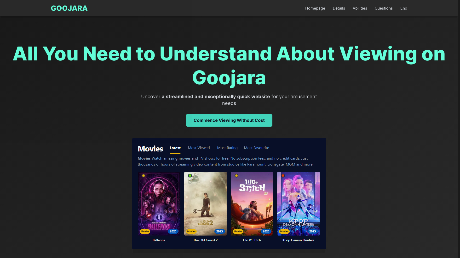 website screenshot of https://goojara-cmjd.pages.dev/
