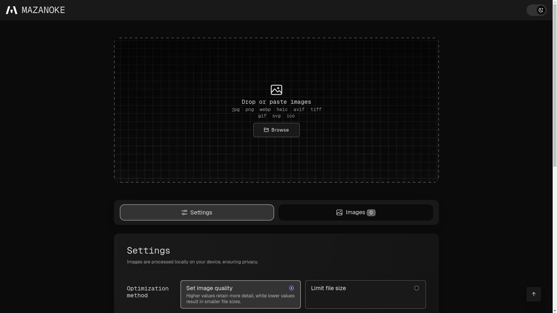website screenshot of https://comprimirimagen.net/