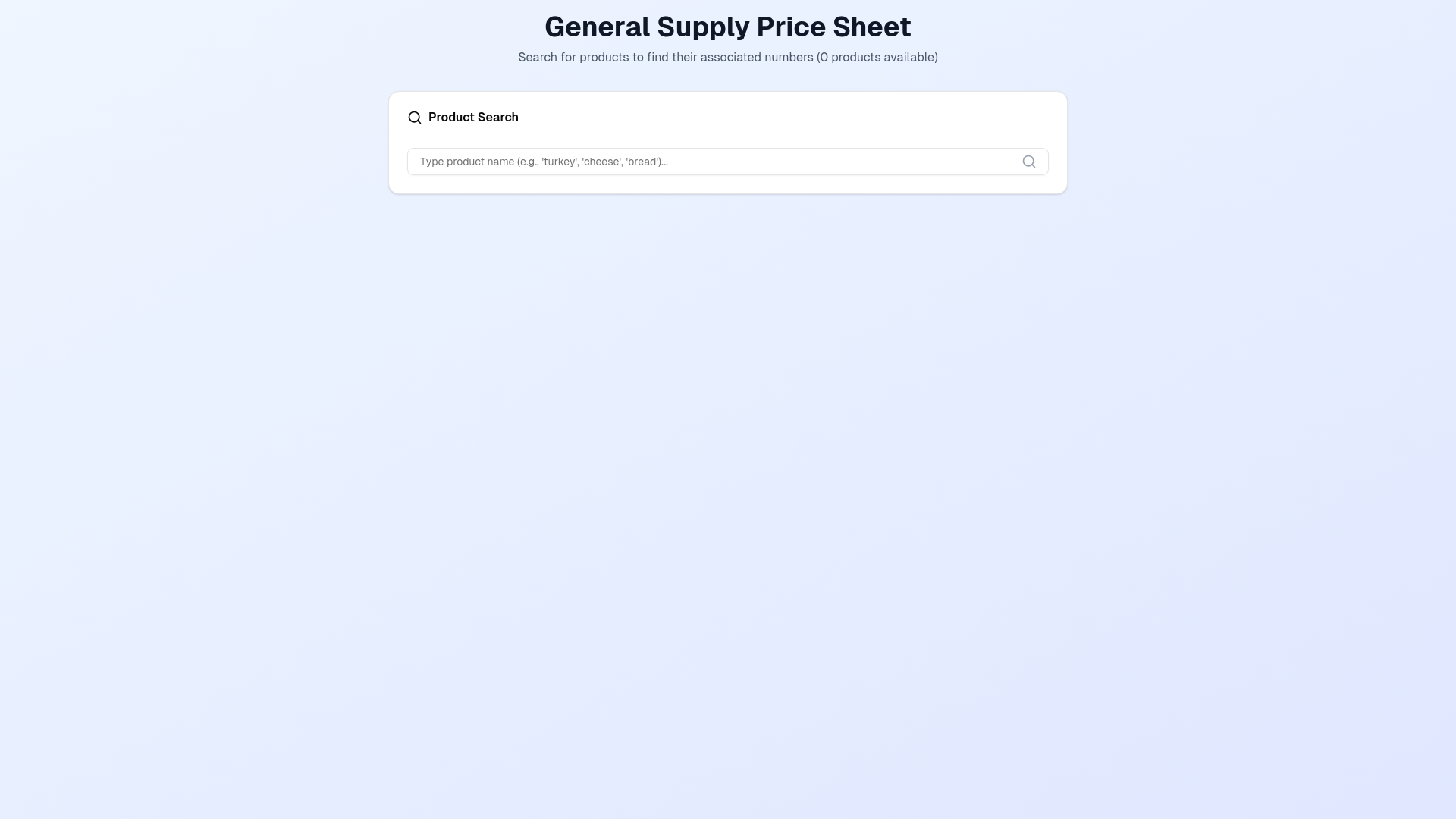 website screenshot of https://gppricesheet.com/