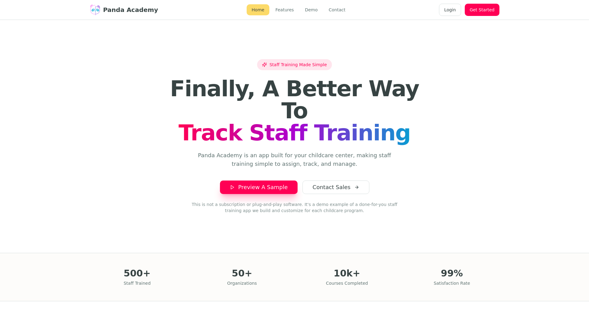 website screenshot of https://childcarestaffportal.com/